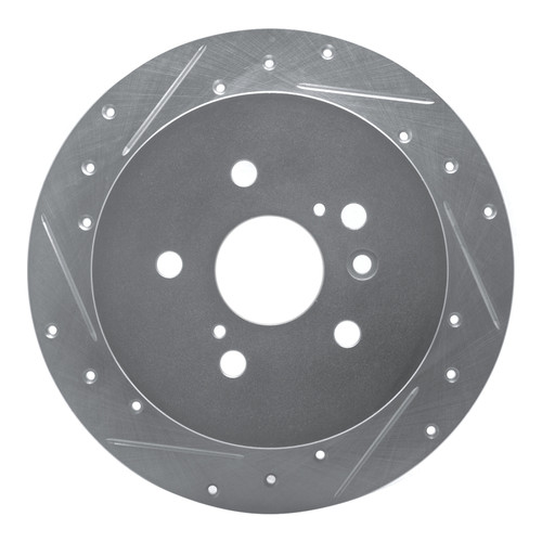 R1 09-15 Toyota Venza Rear Left Drilled & Slotted Silver Brake Rotor