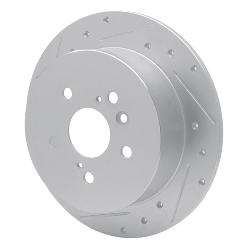 R1 09-15 Toyota Venza Rear Left Drilled & Slotted Silver Brake Rotor