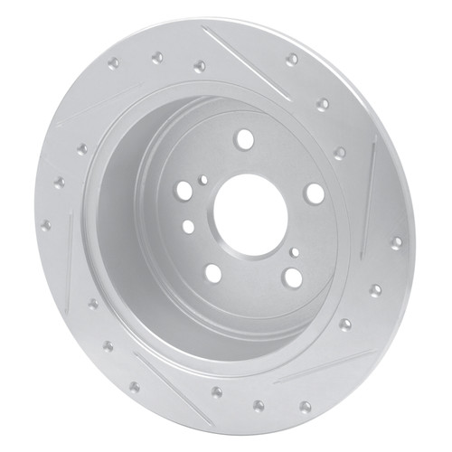 R1 09-15 Toyota Venza Rear Left Drilled & Slotted Silver Brake Rotor