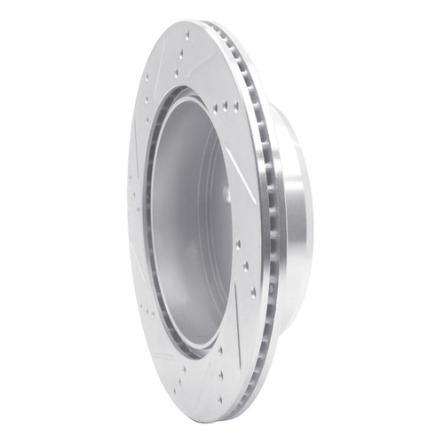 R1 06-20 Lexus IS250 Rear Right Drilled & Slotted Silver Brake Rotor