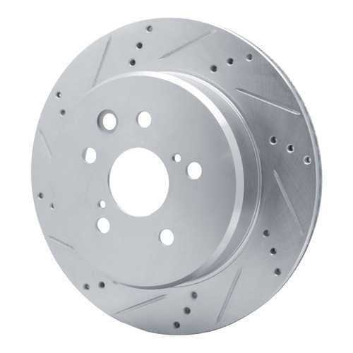 R1 06-20 Lexus GS200T Rear Left Drilled & Slotted Silver Brake Rotor