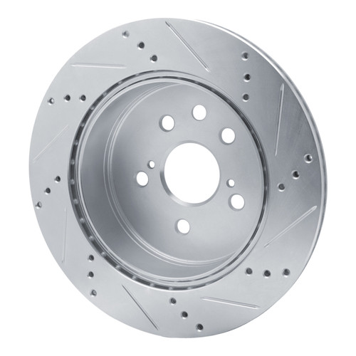 R1 06-20 Lexus GS200T Rear Left Drilled & Slotted Silver Brake Rotor