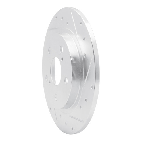 R1 08-18 Pontiac Vibe Rear Right Drilled & Slotted Silver Brake Rotor