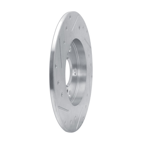 R1 08-18 Pontiac Vibe Rear Left Drilled & Slotted Silver Brake Rotor