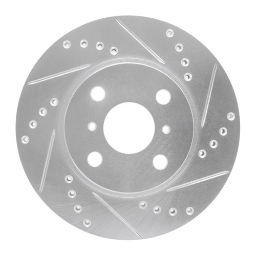 R1 01-03 Toyota Prius Front Right Drilled & Slotted Silver Brake Rotor