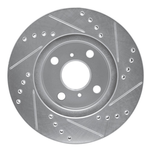 R1 01-03 Toyota Prius Front Left Drilled & Slotted Silver Brake Rotor