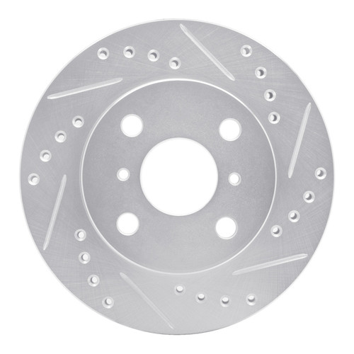 R1 99-05 Toyota Echo Front Right Drilled & Slotted Silver Brake Rotor