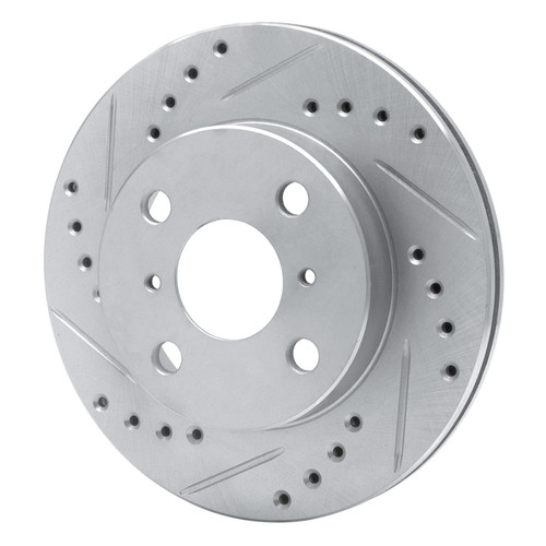 R1 99-05 Toyota Yaris (Mexico) Front Left Drilled & Slotted Silver Brake Rotor