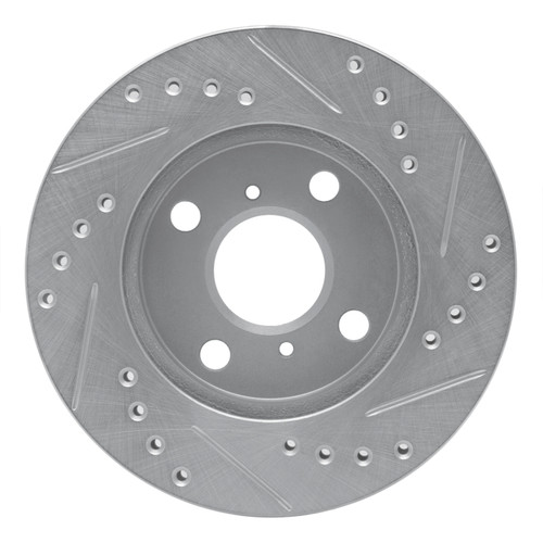 R1 99-05 Toyota Yaris (Mexico) Front Left Drilled & Slotted Silver Brake Rotor