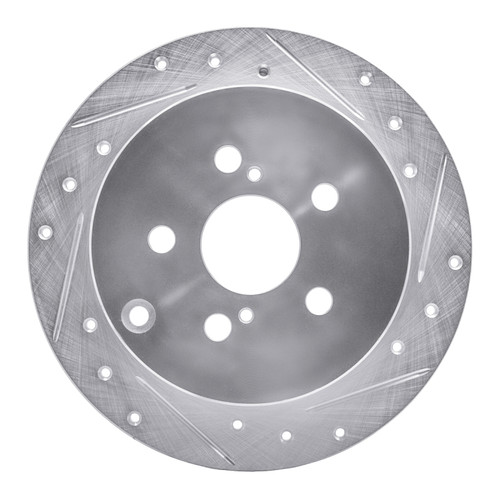 R1 00-10 Pontiac Vibe Rear Right Drilled & Slotted Silver Brake Rotor