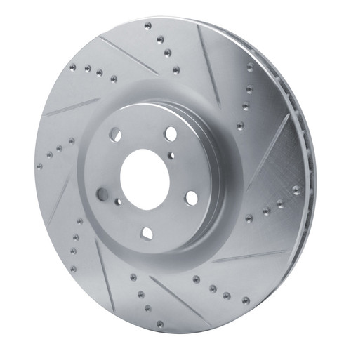 R1 09-11 Lexus IS350 Left Front Drilled & Slotted Silver Brake Rotor