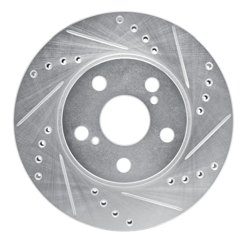 R1 94-00 Toyota Celica Front Right Drilled & Slotted Silver Brake Rotor