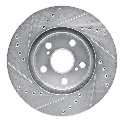 R1 94-00 Toyota Celica Front Right Drilled & Slotted Silver Brake Rotor
