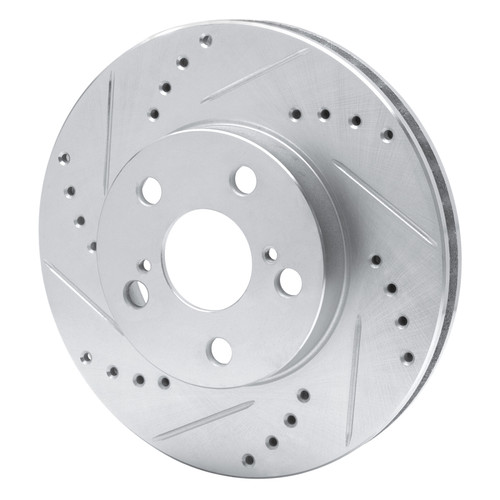 R1 94-00 Toyota Celica Front Left Drilled & Slotted Silver Brake Rotor