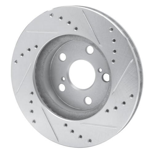 R1 94-00 Toyota Celica Front Left Drilled & Slotted Silver Brake Rotor