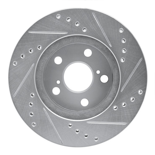 R1 94-00 Toyota Celica Front Left Drilled & Slotted Silver Brake Rotor