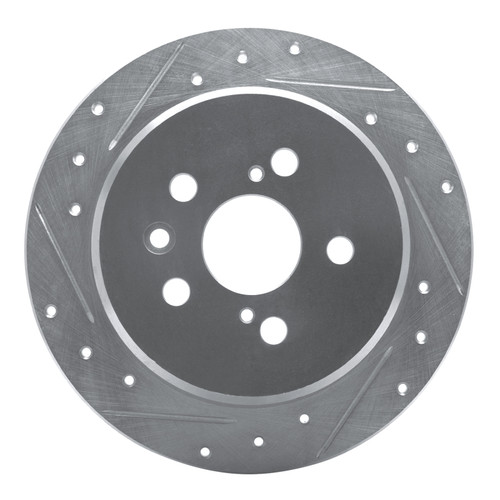 R1 96-99 Toyota Celica Rear Left Drilled & Slotted Silver Brake Rotor