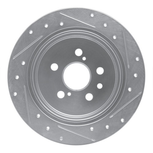 R1 96-99 Toyota Celica Rear Left Drilled & Slotted Silver Brake Rotor