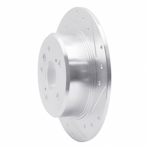 R1 95-99 Toyota Avalon Rear Right Drilled & Slotted Silver Brake Rotor