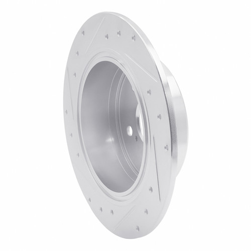 R1 95-99 Toyota Avalon Rear Right Drilled & Slotted Silver Brake Rotor