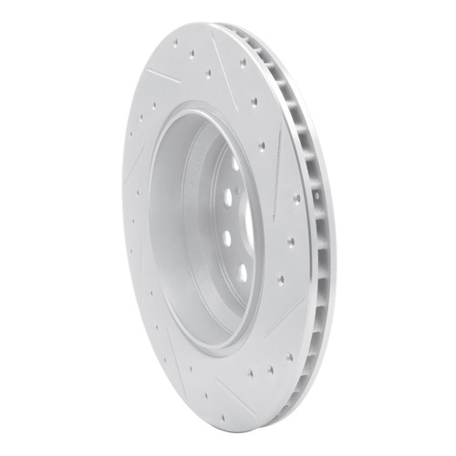 R1 07-17 Lexus LS600h Left Rear Drilled & Slotted Silver Brake Rotor