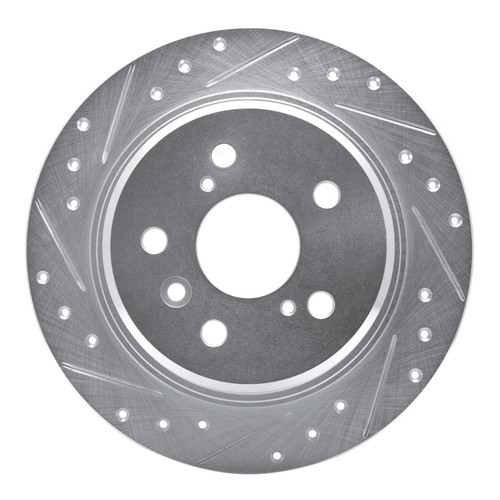 R1 95-99 Toyota Avalon Rear Left Drilled & Slotted Silver Brake Rotor