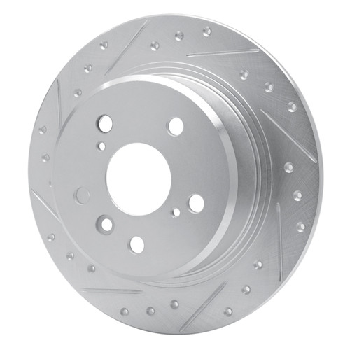 R1 95-99 Toyota Avalon Rear Left Drilled & Slotted Silver Brake Rotor