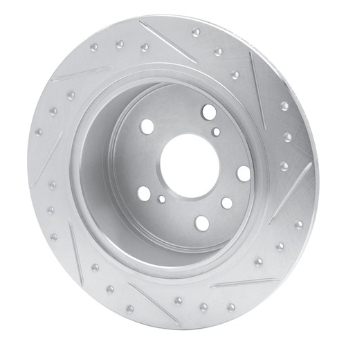 R1 95-99 Toyota Avalon Rear Left Drilled & Slotted Silver Brake Rotor