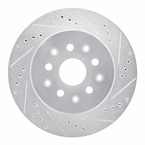 R1 93-98 Toyota Supra Rear Right Drilled & Slotted Silver Brake Rotor