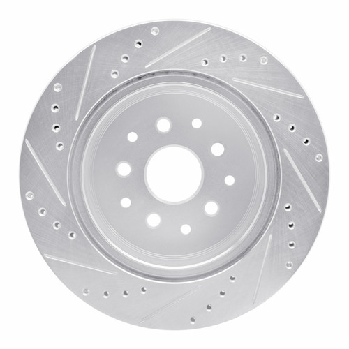 R1 93-98 Toyota Supra Rear Right Drilled & Slotted Silver Brake Rotor