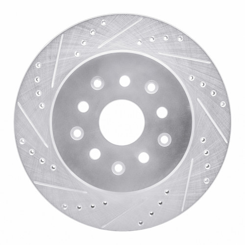 R1 93-98 Toyota Supra Rear Left Drilled & Slotted Silver Brake Rotor