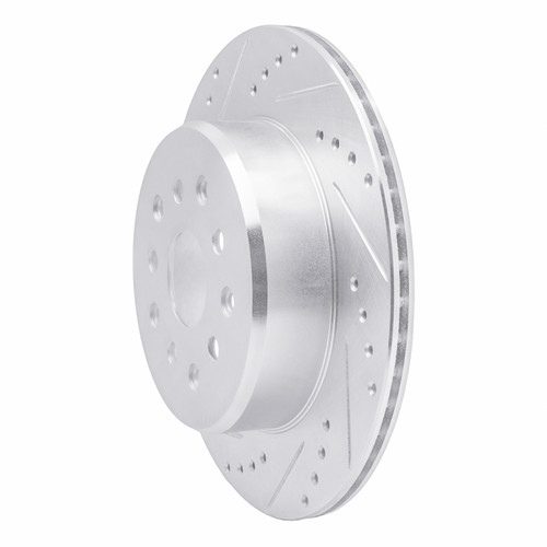 R1 93-98 Toyota Supra Rear Left Drilled & Slotted Silver Brake Rotor