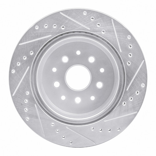 R1 93-98 Toyota Supra Rear Left Drilled & Slotted Silver Brake Rotor