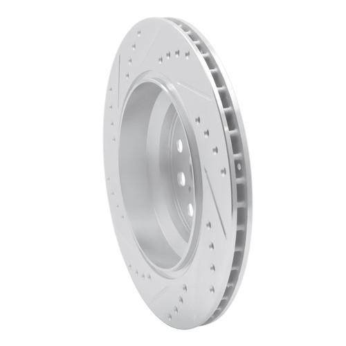 R1 07-17 Lexus LS460 Rear Right Drilled & Slotted Silver Brake Rotor