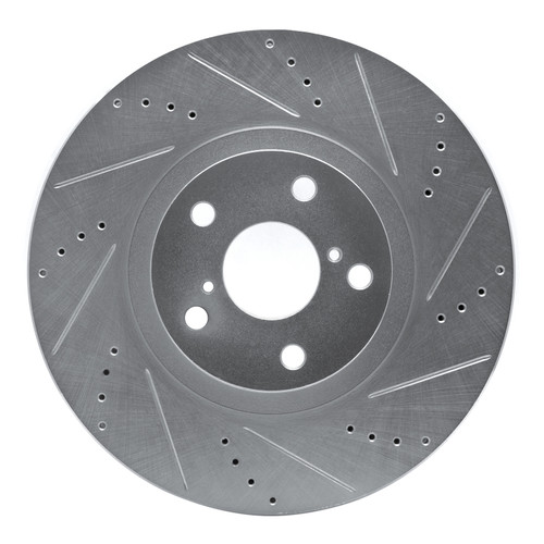 R1 93-98 Toyota Supra Right Front Drilled & Slotted Silver Brake Rotor