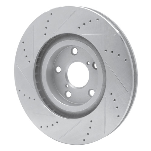 R1 93-98 Toyota Supra Right Front Drilled & Slotted Silver Brake Rotor