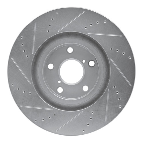 R1 93-98 Toyota Supra Right Front Drilled & Slotted Silver Brake Rotor