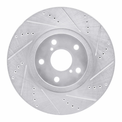 R1 93-98 Toyota Supra Left Front Drilled & Slotted Silver Brake Rotor