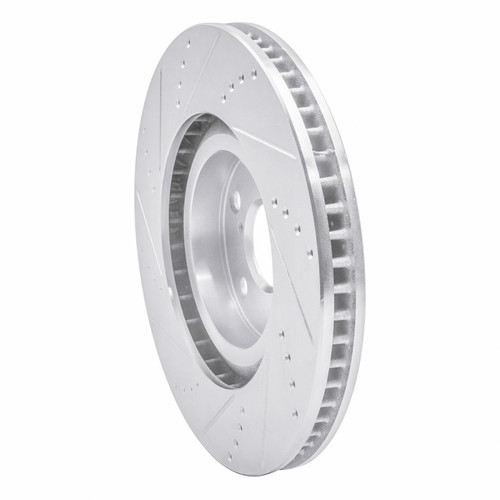 R1 93-98 Toyota Supra Left Front Drilled & Slotted Silver Brake Rotor