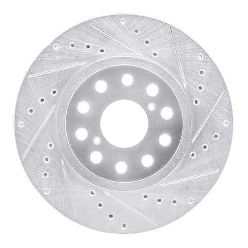 R1 93-98 Toyota Supra Front Right Drilled & Slotted Silver Brake Rotor