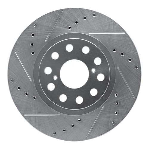 R1 93-98 Toyota Supra Front Left Drilled & Slotted Silver Brake Rotor