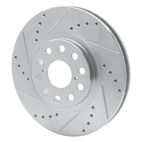 R1 93-98 Toyota Supra Front Left Drilled & Slotted Silver Brake Rotor
