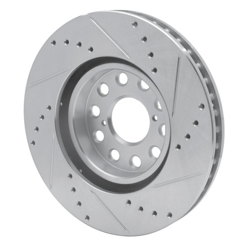 R1 93-98 Toyota Supra Front Left Drilled & Slotted Silver Brake Rotor
