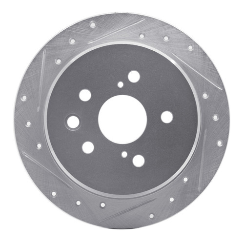 R1 06-15 Lexus IS250 Rear Left Drilled & Slotted Silver Brake Rotor
