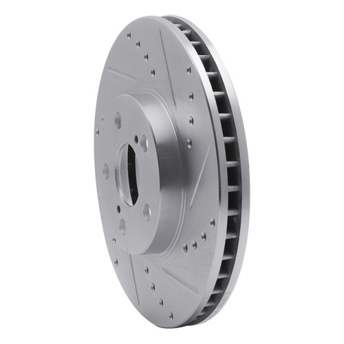 R1 94-99 Toyota Celica Front Right Drilled & Slotted Silver Brake Rotor