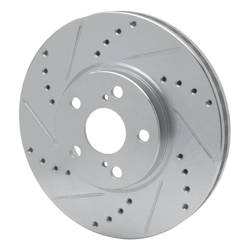 R1 94-99 Toyota Celica Front Left Drilled & Slotted Silver Brake Rotor