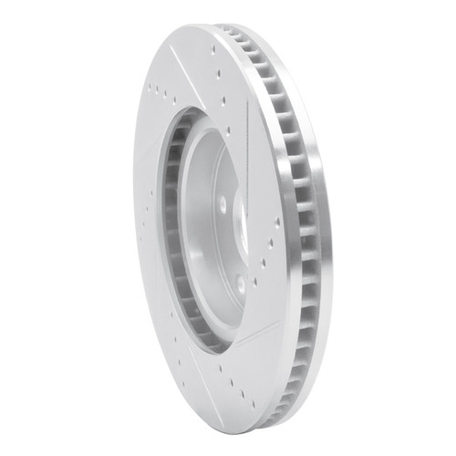 R1 06-15 Lexus IS250 Left Front Drilled & Slotted Silver Brake Rotor