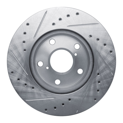R1 92-95 Toyota MR2 Front Right Drilled & Slotted Silver Brake Rotor