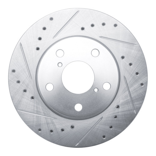 R1 92-95 Toyota MR2 Front Left Drilled & Slotted Silver Brake Rotor