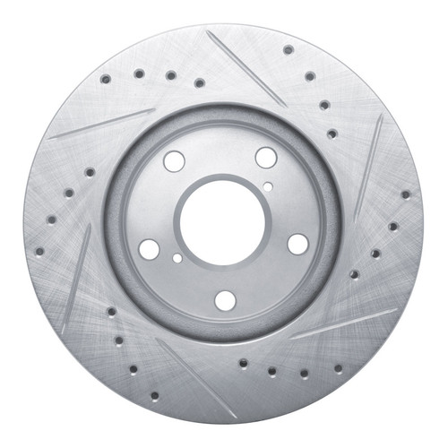 R1 92-95 Toyota MR2 Front Left Drilled & Slotted Silver Brake Rotor